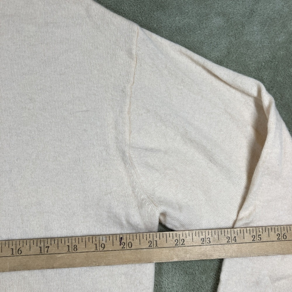 Zara 100% Wool Pullover Sweater Ivory Large/XL Holiday Quiet Lux Closet Staple - Picture 10 of 12